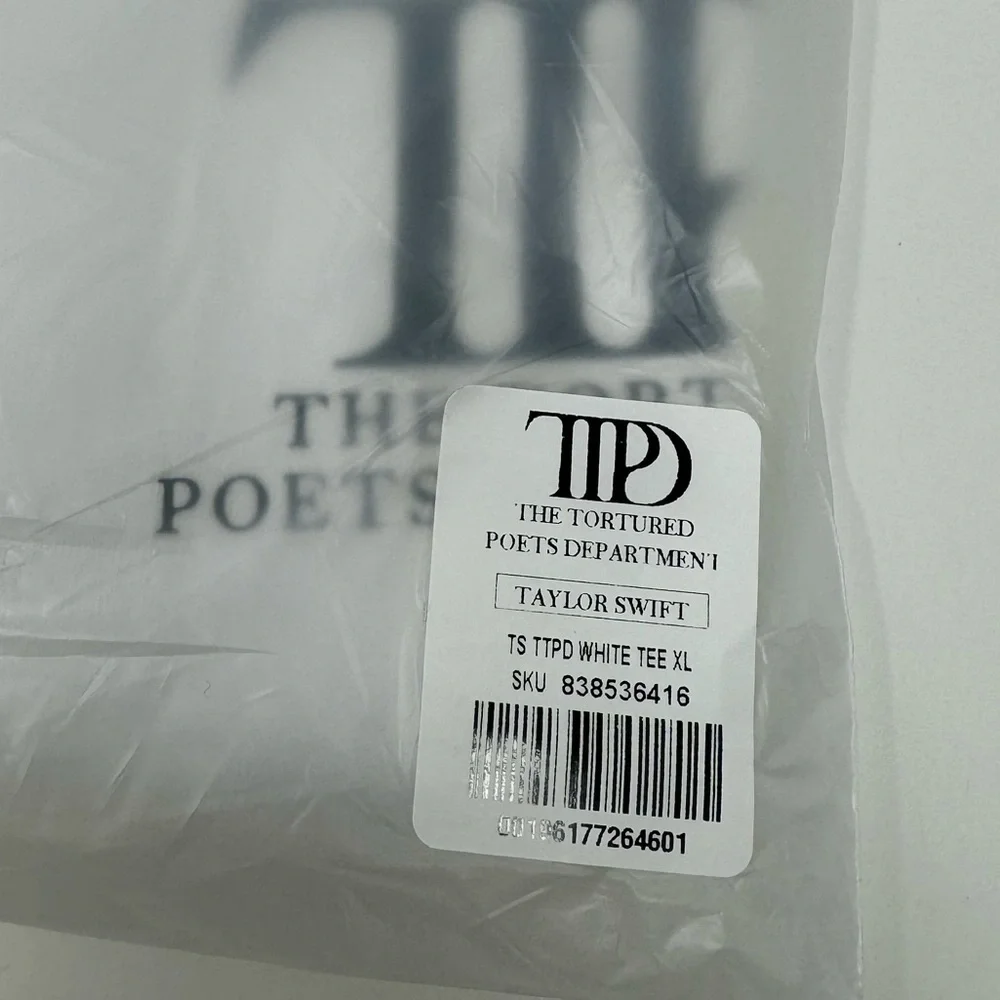 BRAND NEW Authentic The Tortured Poets Department White T-Shirt Size XL - Picture 7 of 7